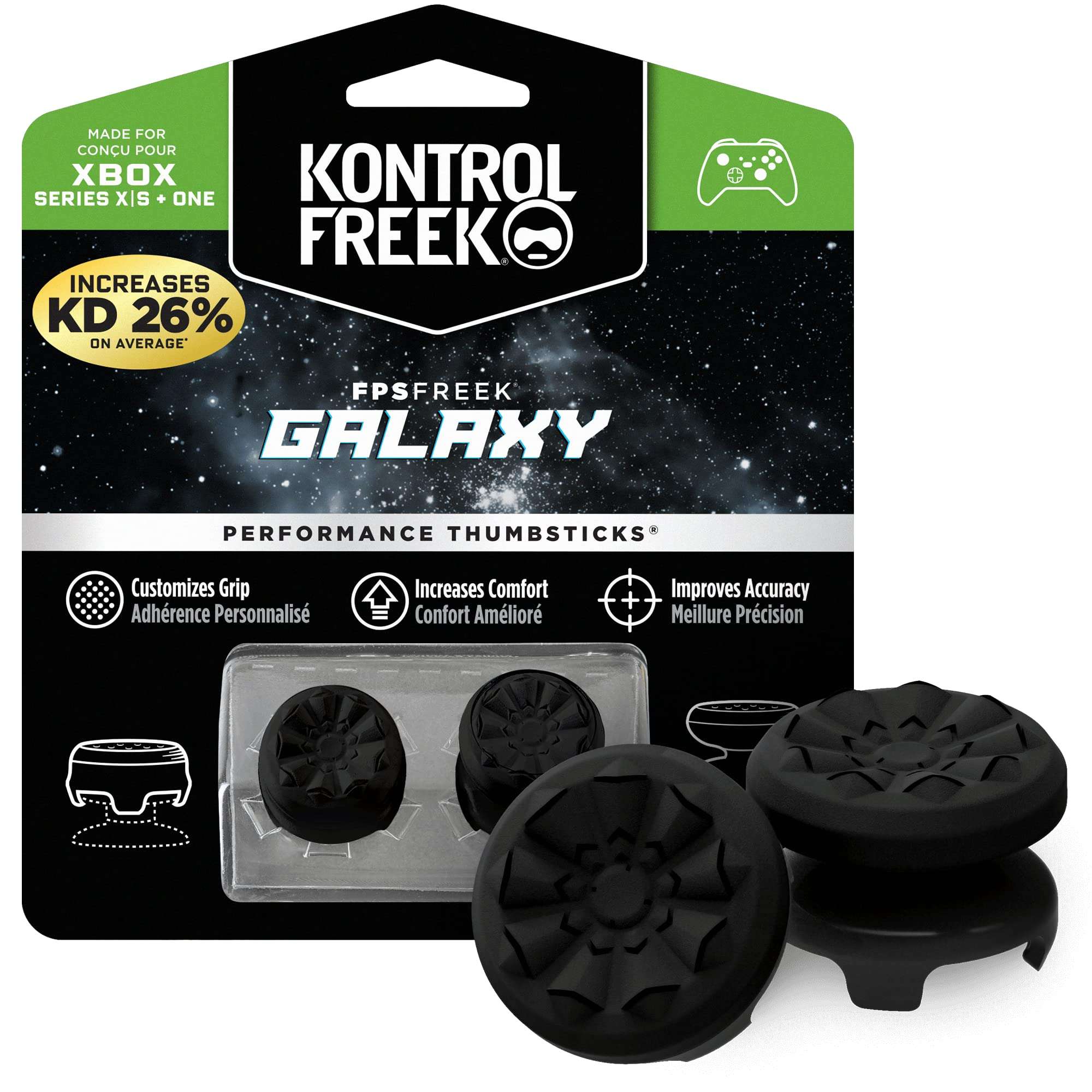 KontrolFreek FPS Freek Galaxy Black for Xbox One and Xbox Series X Controller | 2 Performance Thumbsticks | 1 High-Rise, 1 Mid-Rise | Black (Limited Edition) - Image 1