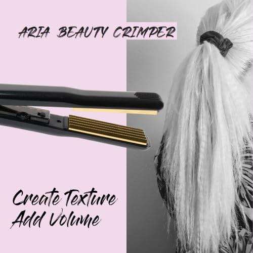 Aria Beauty Titanium Texturing Crimper - Hair Crimper Iron for 90's Inspired Volume and Shine - Crimping Tool with Adjustable Heat up to 450 F - 1 pc - Image 4