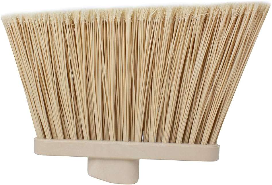 SPARTA Plastic Broom Head, Angled, Flagged for Small Debris Indoor, Outdoor, Home, Restaurant, Lobby, Office, 12 Inches, Tan - Image 3