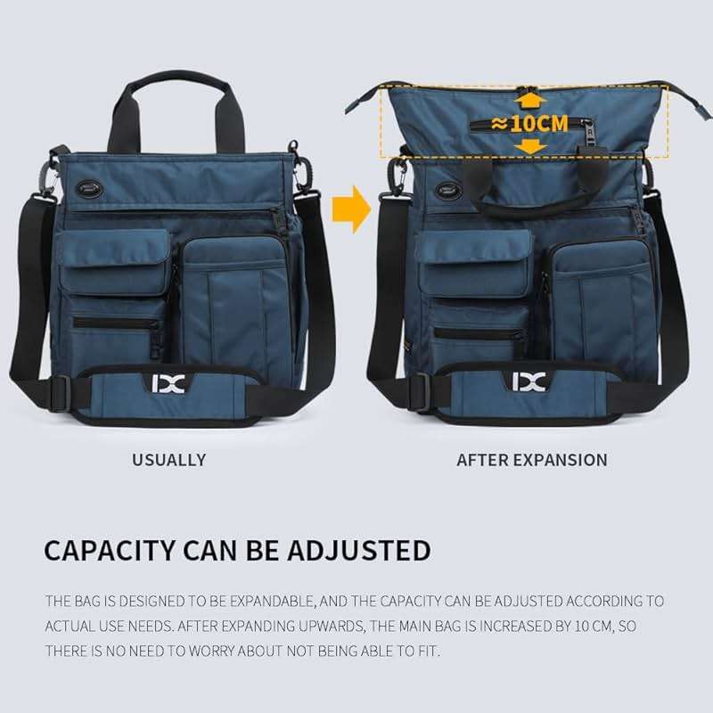 IX INOXTO Mens Messenger Bag Laptop Shoulder Bag Computer Work Office Bag Waterproof Briefcases for Travel Work - Image 2