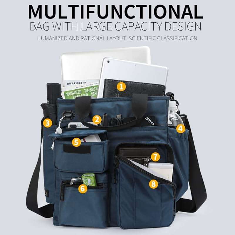 IX INOXTO Mens Messenger Bag Laptop Shoulder Bag Computer Work Office Bag Waterproof Briefcases for Travel Work - Image 3