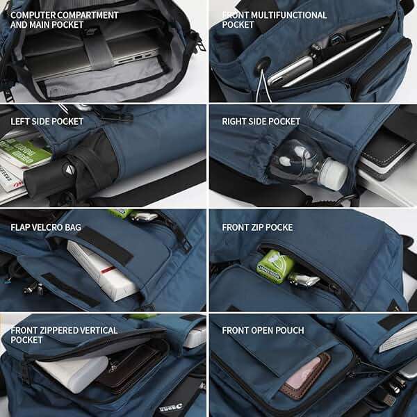 IX INOXTO Mens Messenger Bag Laptop Shoulder Bag Computer Work Office Bag Waterproof Briefcases for Travel Work - Image 6