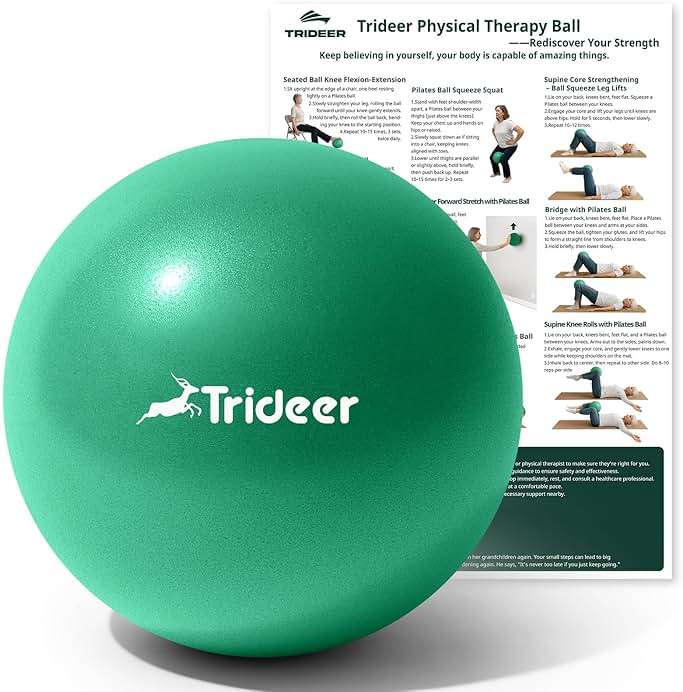 Trideer Exercise Balls Physical Therapy, 9 Inch Pilates Ball Between Knees for Physical Therapy, Mini Exercise Ball - Yoga Ball, Small Workout Balls for Core Strength and Back Support with Guide - Image 1
