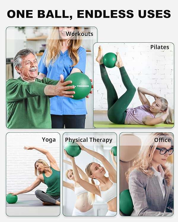 Trideer Exercise Balls Physical Therapy, 9 Inch Pilates Ball Between Knees for Physical Therapy, Mini Exercise Ball - Yoga Ball, Small Workout Balls for Core Strength and Back Support with Guide - Image 7