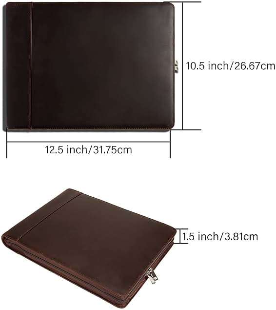 GZRHKJ Genuine Leather Business Check Binder, 7 Ring Checkbook Binder for Business Checks, Personalized Engraved Checkbooks, 600 Checks Capacity for 9 × 13 Inch Sheet (Dark Brown) - Image 2