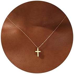 Moodear Cross Necklace for Women - 14K Gold Plated Gold Pendant Necklace, Dainty Simple Cross Jewelry, Trendy Gold Necklace for Women, Minimalist Faith Jewelry Gift - Image 1