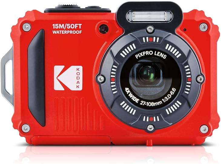 KODAK PIXPRO WPZ2 Waterproof Digital Camera, 16MP with 4x Optical Zoom, Shockproof, Dustproof, 1080p Video, Wi-Fi, Red - Image 1
