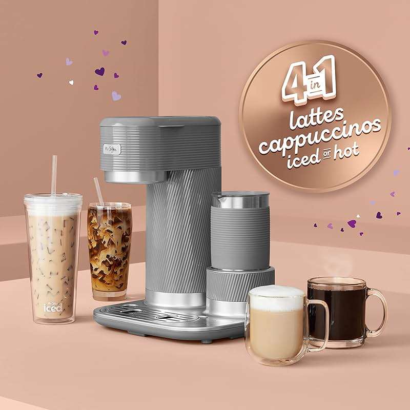 Mr. Coffee 4-in-1 Latte Lux Iced Hot Coffee Maker with Built-In Milk Frother Single-Serve 22 Ounces - Image 2