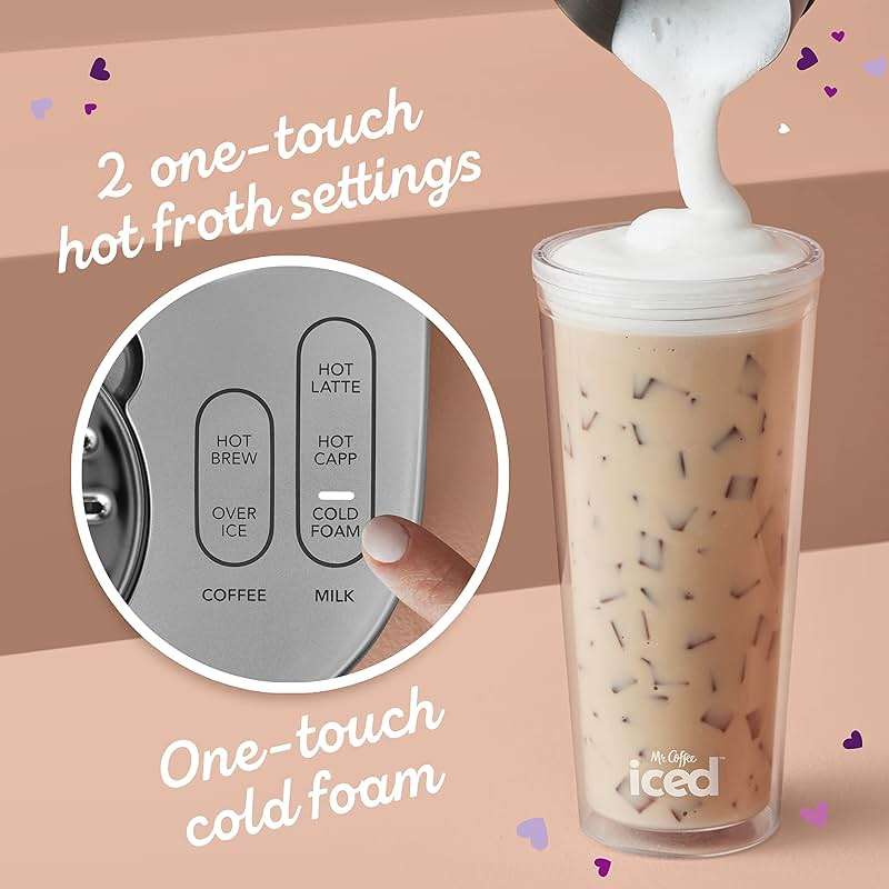 Mr. Coffee 4-in-1 Latte Lux Iced Hot Coffee Maker with Built-In Milk Frother Single-Serve 22 Ounces - Image 4