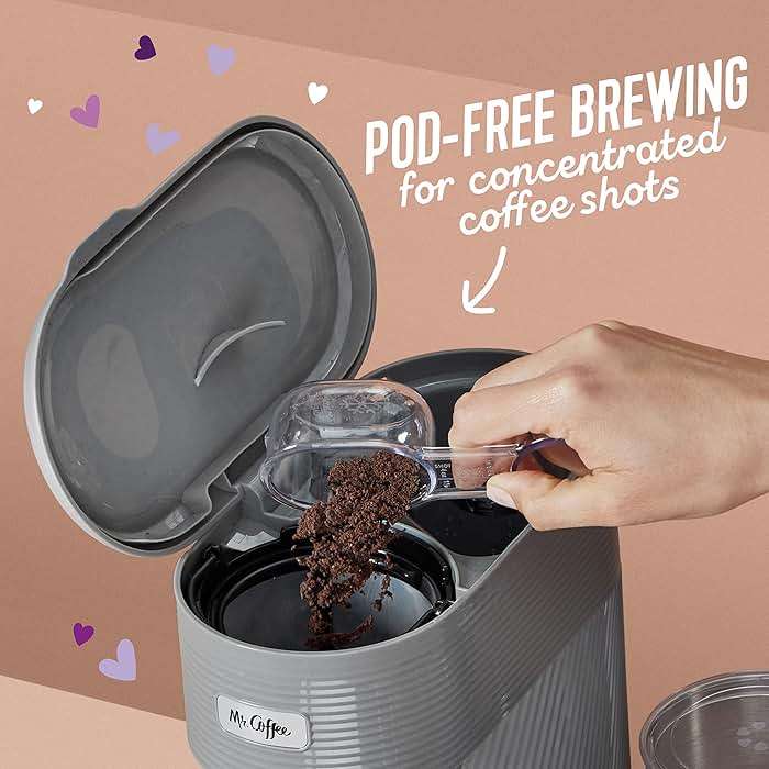 Mr. Coffee 4-in-1 Latte Lux Iced Hot Coffee Maker with Built-In Milk Frother Single-Serve 22 Ounces - Image 5