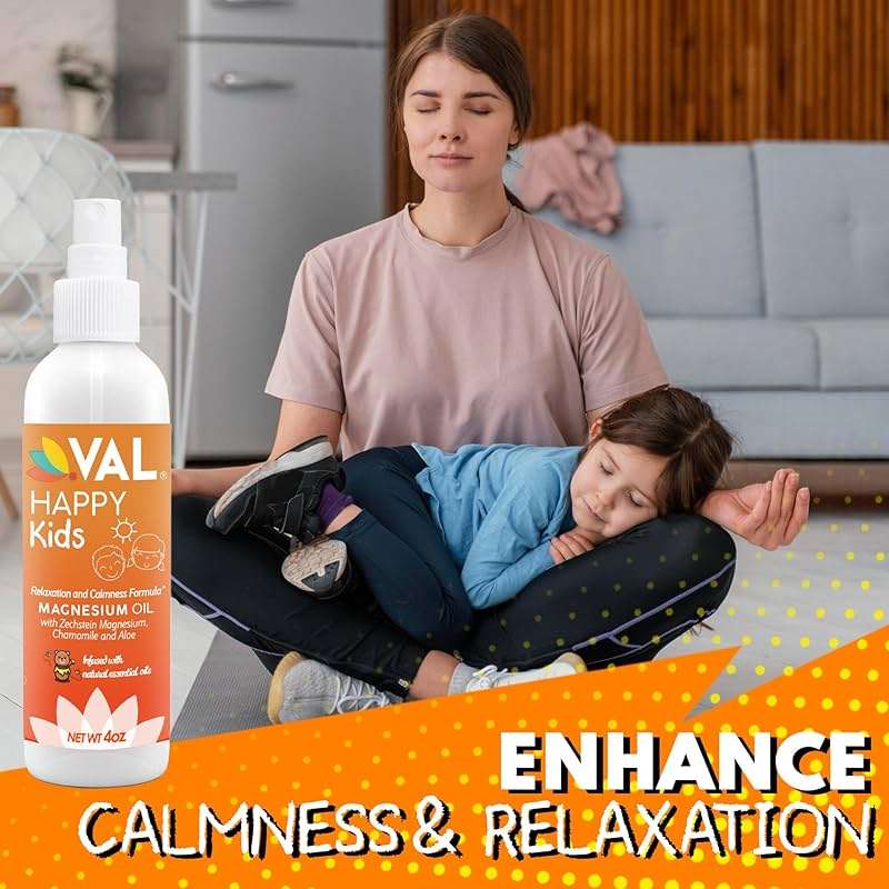 VAL Kids Magnesium Oil Spray – Natural Bedtime Calm & Mood Support | Zechstein Magnesium, Chamomile & Aloe | No Itch | Fast-Absorbing | Made in USA | 4oz - Image 6