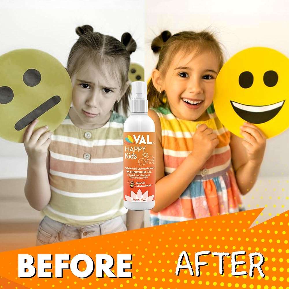 VAL Kids Magnesium Oil Spray – Natural Bedtime Calm & Mood Support | Zechstein Magnesium, Chamomile & Aloe | No Itch | Fast-Absorbing | Made in USA | 4oz - Image 7