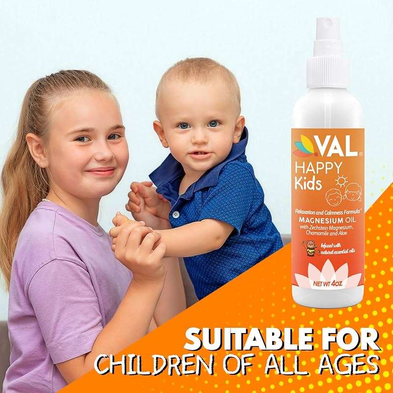 VAL Kids Magnesium Oil Spray – Natural Bedtime Calm & Mood Support | Zechstein Magnesium, Chamomile & Aloe | No Itch | Fast-Absorbing | Made in USA | 4oz - Image 8