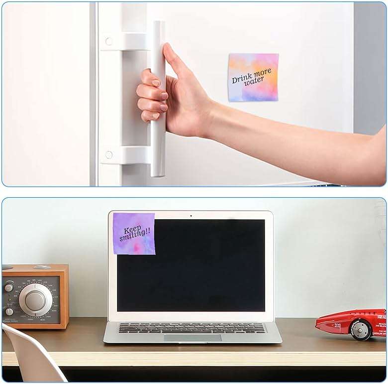 12 Pads Pop up Sticky Notes, 3x3 Cute Gradient Watercolor Self Stick Notes Pads, Multi Color Super Adhesive Memo Pads Refills, Easy to Post Paper Home Office Notebooks Supplies Accessories - Image 4