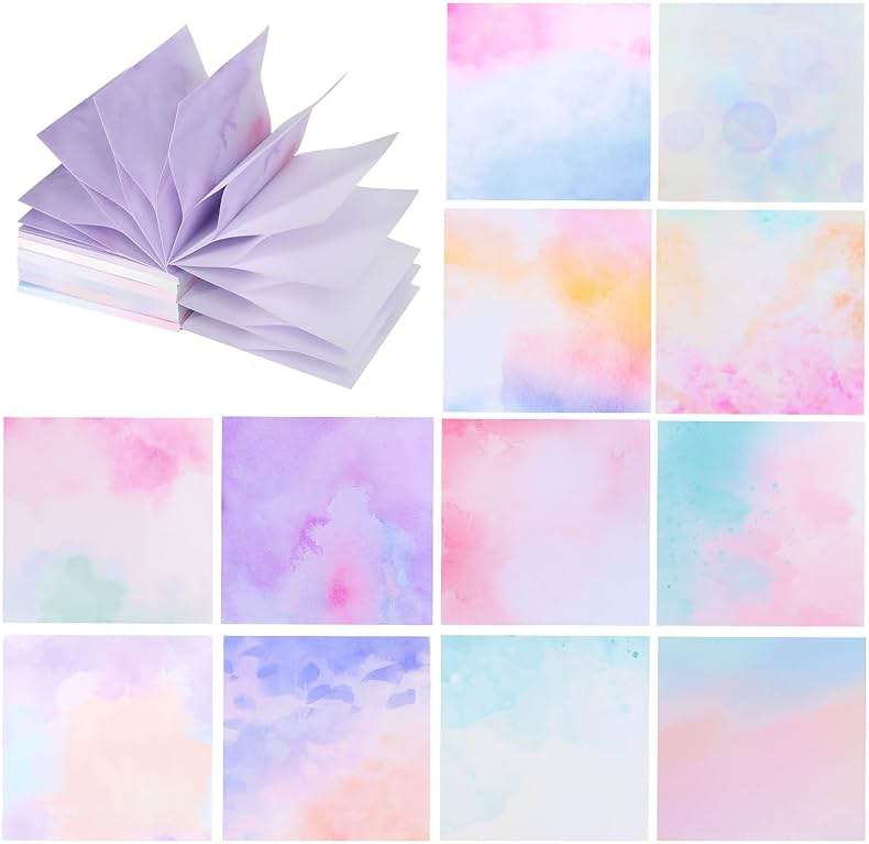 12 Pads Pop up Sticky Notes, 3x3 Cute Gradient Watercolor Self Stick Notes Pads, Multi Color Super Adhesive Memo Pads Refills, Easy to Post Paper Home Office Notebooks Supplies Accessories - Image 7