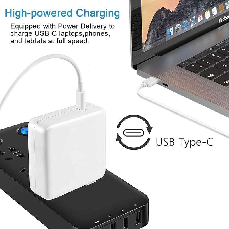 Mac Book Charger - 96W USB C Laptop Fast Charger for MacBook pro & MacBook Air 13, 14, 15, 16 inch, iPad Pro, Samsung, Dell, Tablet, Computer, Usbc Charge Block Include Type C Cable - Image 4