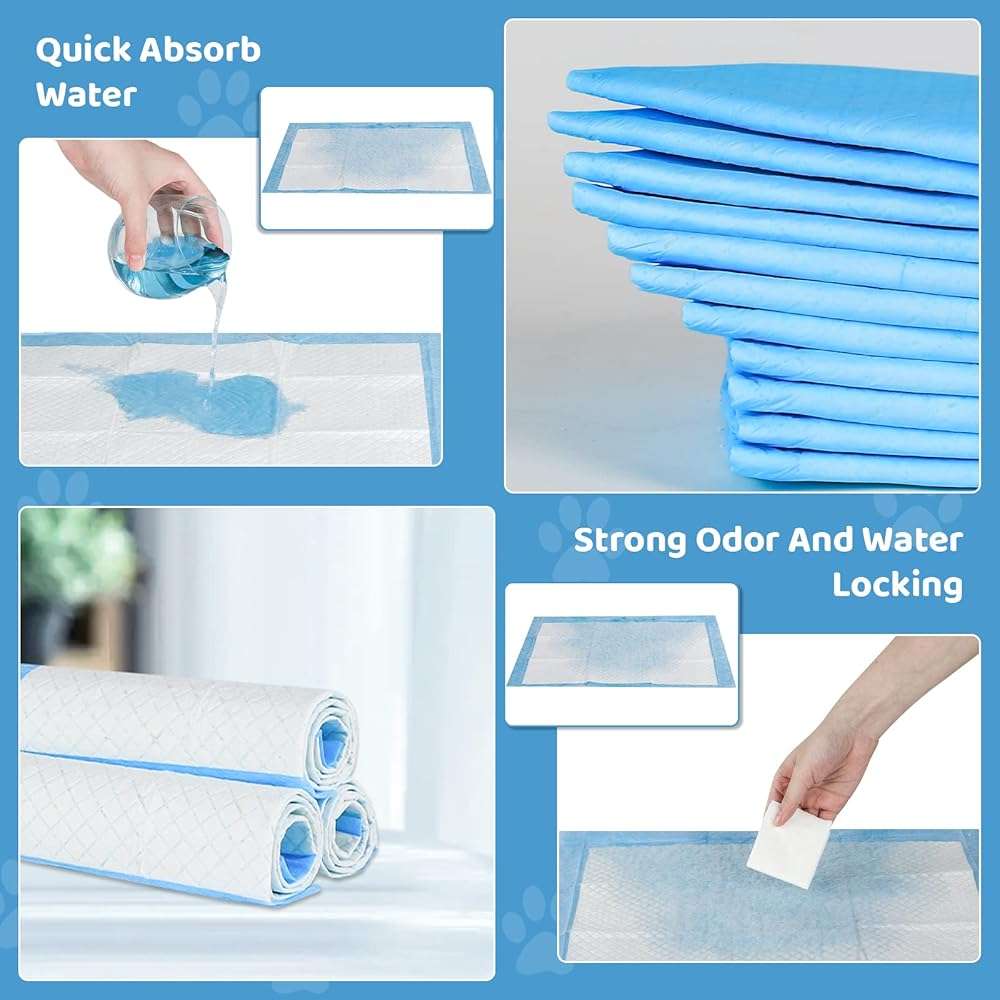 Disposable Puppy Training Pads 100 Count Pee Pads for Dogs, Cats, Rabbits and Guinea Pigs Waterproof Super Absorbent Odour Locking 13” x 18” - Image 3