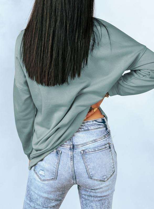 Dokotoo Women's Casual Crew Neck Sweatshirt Loose Soft Long Sleeve Pullover Tops - Image 4