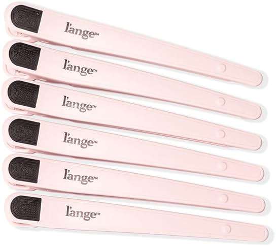 L'ANGE HAIR Rubber Sectioning Hair Clips | Narrow-Tipped Design | For Parting & Sectioning Hair | Easy Grip Handles | Professional Styling Results | 6-Pack (Blush) - Image 1
