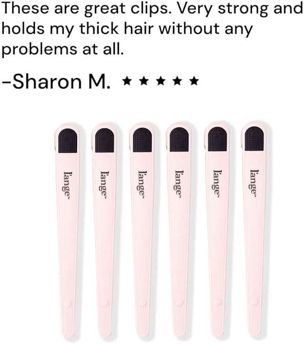 L'ANGE HAIR Rubber Sectioning Hair Clips | Narrow-Tipped Design | For Parting & Sectioning Hair | Easy Grip Handles | Professional Styling Results | 6-Pack (Blush) - Image 4