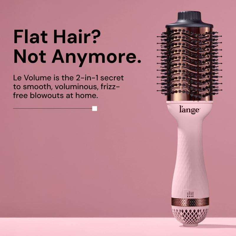 L'ANGE HAIR Le Volume 2-in-1 Titanium Blow Dryer Brush | Frizz Control Blowout Hair Dryer Brush For Drying And Straightening | Volumizing Hot Air Styler For All Hairstyles | Oval Barrel | Blush - 60mm - Image 2