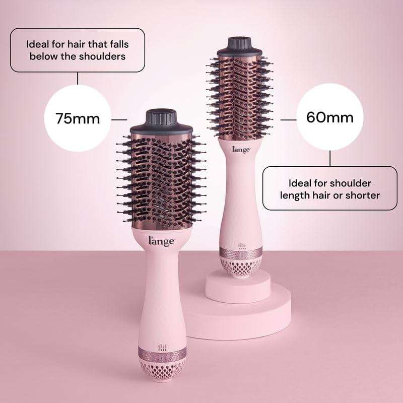 L'ANGE HAIR Le Volume 2-in-1 Titanium Blow Dryer Brush | Frizz Control Blowout Hair Dryer Brush For Drying And Straightening | Volumizing Hot Air Styler For All Hairstyles | Oval Barrel | Blush - 60mm - Image 5