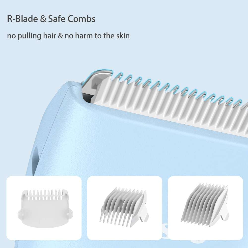 Baby Hair Clippers, Professional Quiet Hair Trimmer for Kids and Toddler, Waterproof & Rechargeable Cordless Hair Cutting Machine for Children, with LCD Display - Image 2