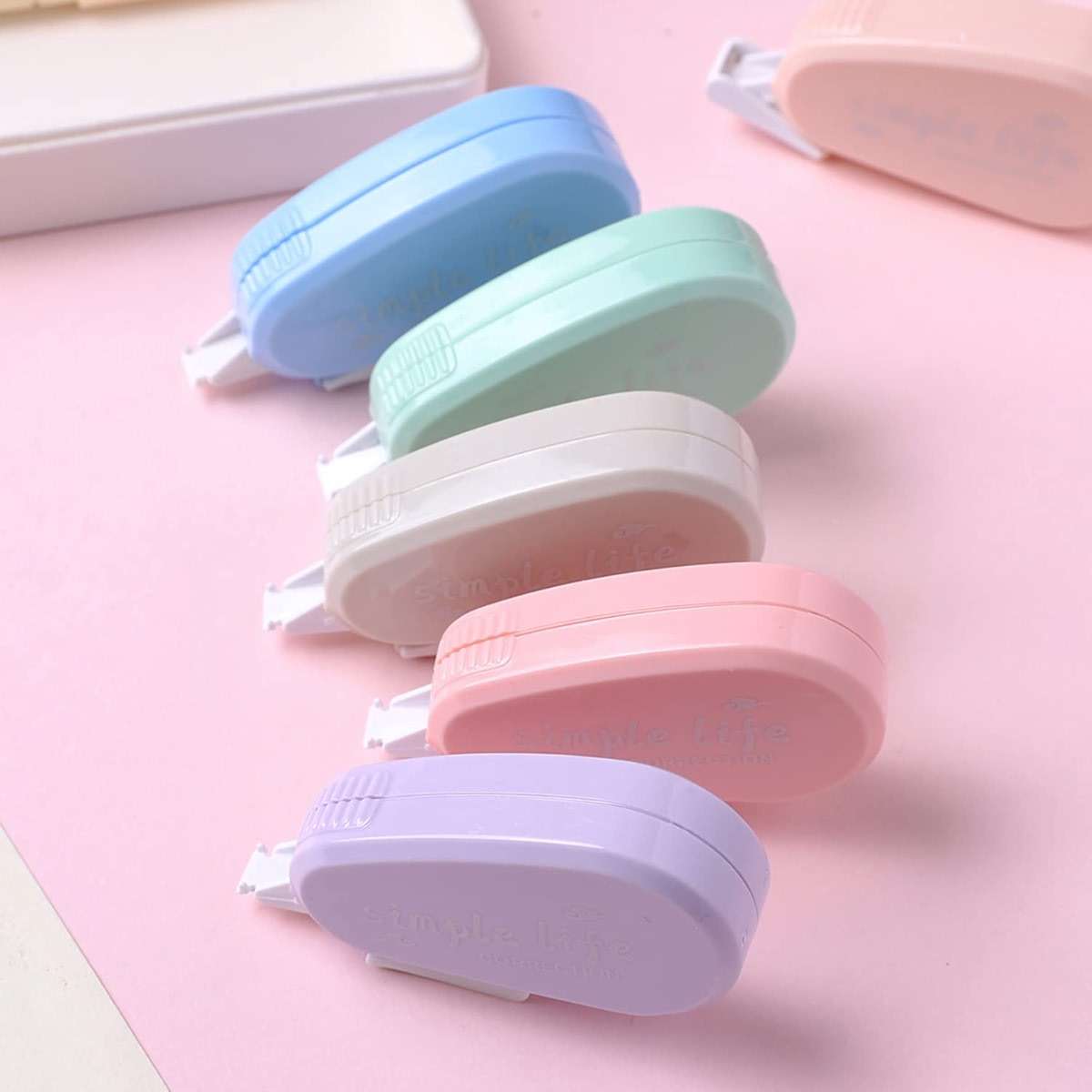 GINCEVHY 12 Pack Aesthetic Pastel Correction Tape, 0.2 x 197 inch, Instant Corrections, Easy to Use Applicator, White Smooth Pull Out Correction Tape for School, Office, Crafting - Image 5