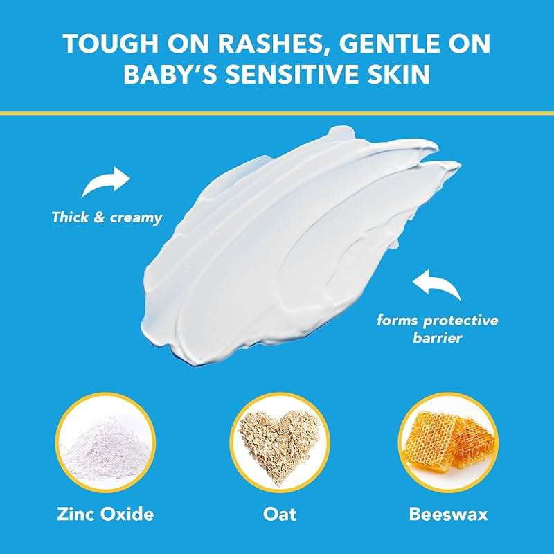 Triple Paste Diaper Rash Cream for Baby - 3 oz Tube – Zinc Oxide Ointment Treats, Soothes & Prevents Diaper Rash, Pediatrician-Recommended Hypoallergenic Formula, Baby Essentials for Daily & Overnight - Image 3