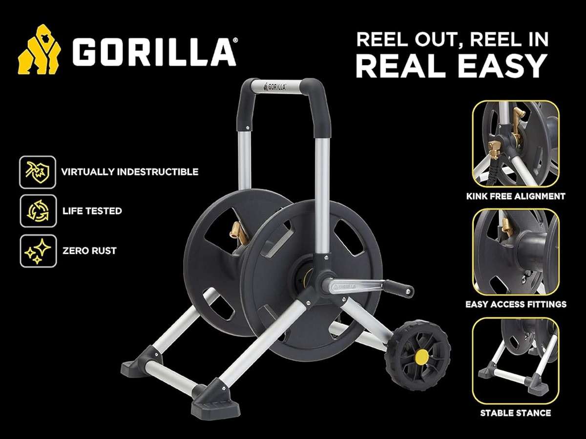 Gorilla 200’ Aluminum Zero-Rust Upright Hose Reel - Image 11