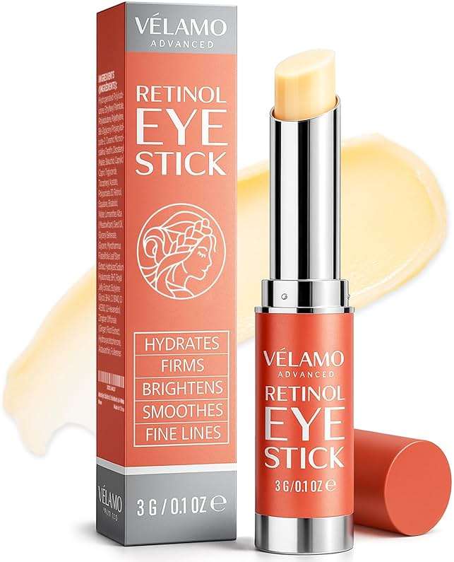 VELAMO ADVANCED Retinol Eye Stick: Renewing & Firming Under Eye Balm for Dark Circles, Puffiness, Fine Lines & Wrinkles - Travel Essentials, Portable & Perfect for On-the-go Use, 0.1 OZ/3g - Image 1