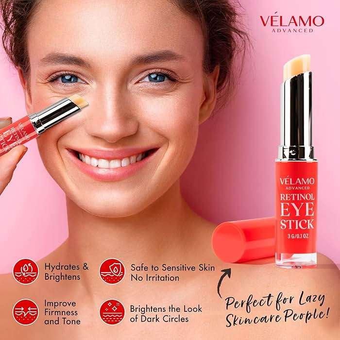 VELAMO ADVANCED Retinol Eye Stick: Renewing & Firming Under Eye Balm for Dark Circles, Puffiness, Fine Lines & Wrinkles - Travel Essentials, Portable & Perfect for On-the-go Use, 0.1 OZ/3g - Image 2