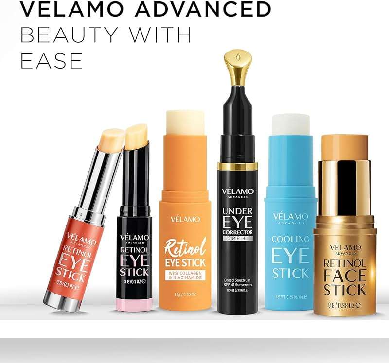 VELAMO ADVANCED Retinol Eye Stick: Renewing & Firming Under Eye Balm for Dark Circles, Puffiness, Fine Lines & Wrinkles - Travel Essentials, Portable & Perfect for On-the-go Use, 0.1 OZ/3g - Image 7