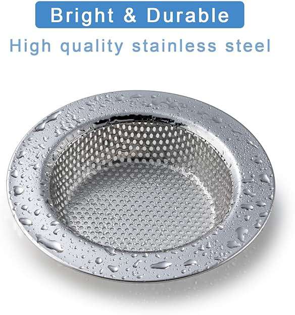 Honmein 2 Pcs Sink Strainer for Most Kitchen Sink Drain Basket, Upgraded Double-Layer Safe Design Kitchen Sink Strainer (Outer Diameter 4.5 Inch) - Image 3