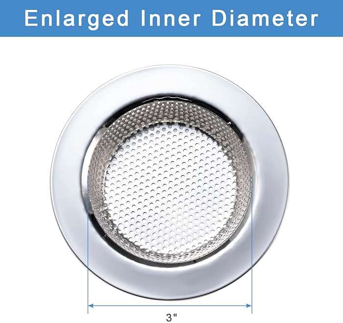 Honmein 2 Pcs Sink Strainer for Most Kitchen Sink Drain Basket, Upgraded Double-Layer Safe Design Kitchen Sink Strainer (Outer Diameter 4.5 Inch) - Image 5