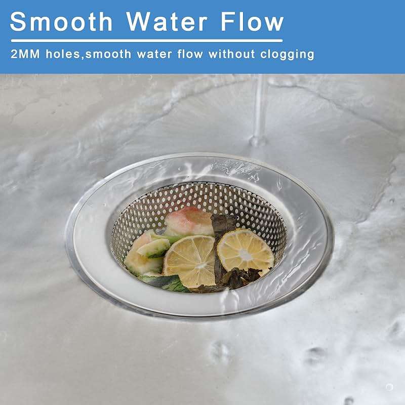 Honmein 2 Pcs Sink Strainer for Most Kitchen Sink Drain Basket, Upgraded Double-Layer Safe Design Kitchen Sink Strainer (Outer Diameter 4.5 Inch) - Image 6