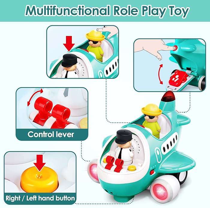 iPlay, iLearn Baby Airplane Toys, Cool Remote Control Plane Toy for Toddlers 2-3, Infant Musical RC Helicopter W/Light Sound, Birthday Gifts for 18 24 Month 2 3 4 Year Old Boy Girl Kids Children - Image 7