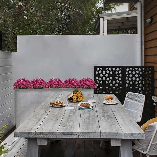 LikSoor 21 Bundles Artificial Outdoor UV Resistant Flowers No Fade Fake Outside Flowers Plastic Greenery Faux Shrubs Garden Porch Window Box Home Decoration(Rose Red) - Image 5