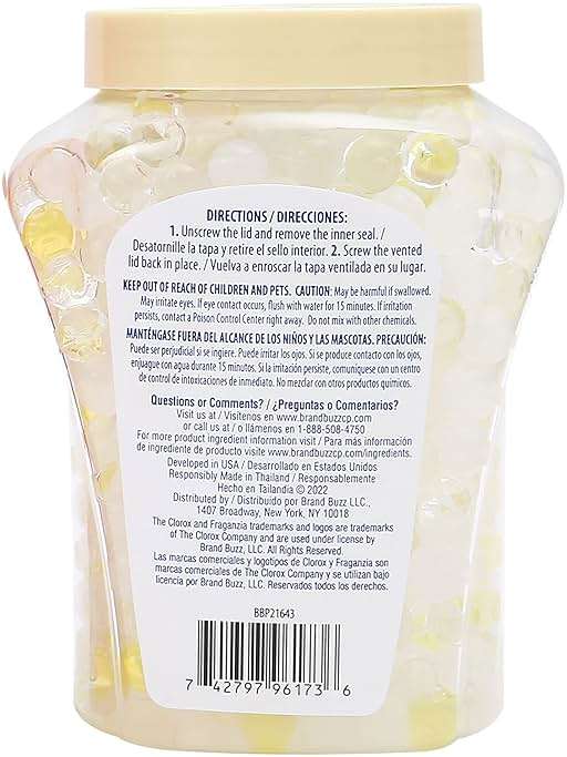 Clorox Fraganzia Crystal Beads Air Freshener, Long Lasting Room Deodorizer and Odor Eliminator Gel Beads to Freshen Home, Car, or Office, Coconut Colada Scent, 12 Fl Oz - Image 5