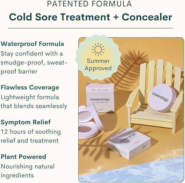 Coverology Cold Sore Treatment & Cold Sore Concealer - The Best Full Coverage Cold Sore Cover Up Makeup to Help Disguise and Soothe - Light - Image 2