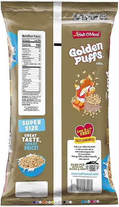 Malt-O-Meal Golden Puffs Sweetened Puffed Wheat Breakfast Cereal, Bulk Family Size, 32 oz Resealable Bag - Image 9