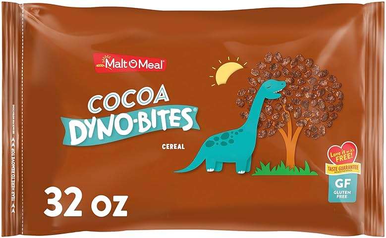 Malt-O-Meal Cocoa Dyno Bites Gluten Free Breakfast Cereal, Crispy Rice Puffs, Large Size for Family, 32 oz Resealable Bag - Image 1
