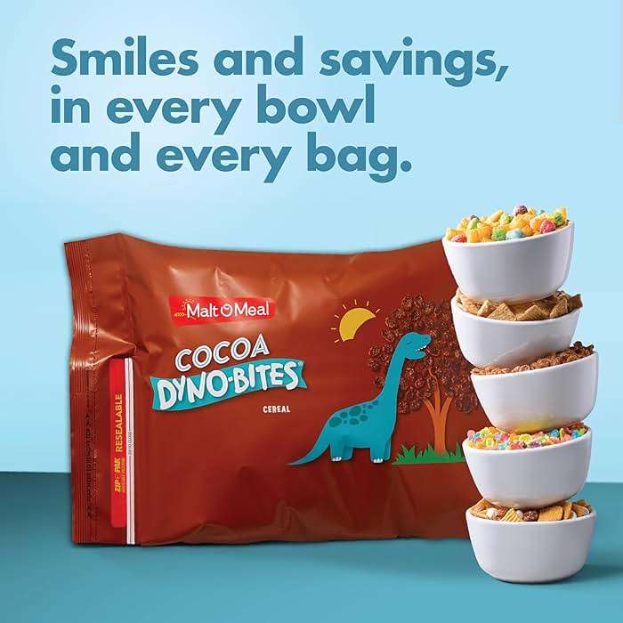 Malt-O-Meal Cocoa Dyno Bites Gluten Free Breakfast Cereal, Crispy Rice Puffs, Large Size for Family, 32 oz Resealable Bag - Image 4