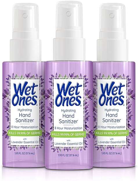 Wet Ones Hydrating Hand Sanitizer Spray Mist | Lavender-Scented Spray Hand Sanitizer Travel Size, 1.95oz (3 Pack) - Image 1