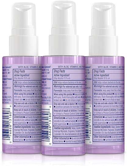 Wet Ones Hydrating Hand Sanitizer Spray Mist | Lavender-Scented Spray Hand Sanitizer Travel Size, 1.95oz (3 Pack) - Image 2