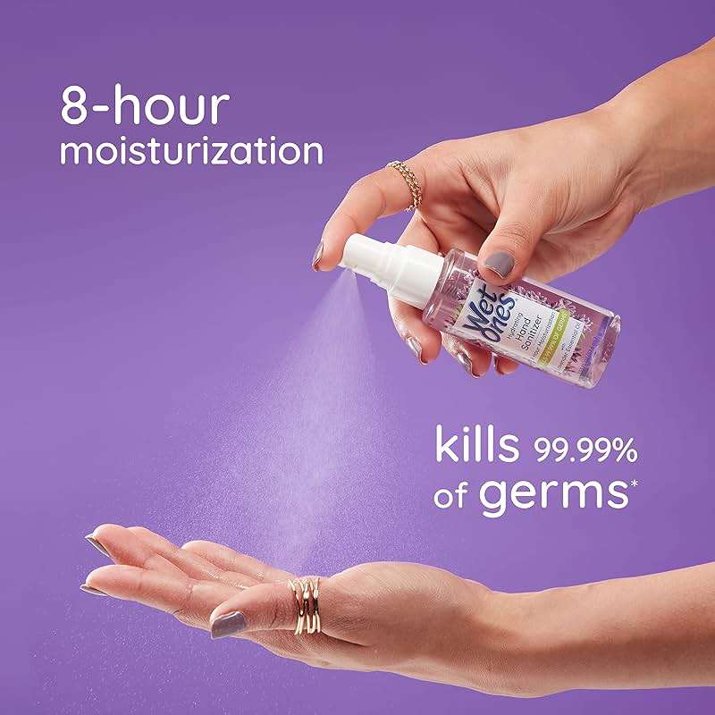 Wet Ones Hydrating Hand Sanitizer Spray Mist | Lavender-Scented Spray Hand Sanitizer Travel Size, 1.95oz (3 Pack) - Image 3