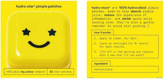 Starface Hydro-Star Pimple Patches + Big Yellow Compact, Clinically Proven Spot Shrinking in 6 Hours, Absorb Fluid and Reduce Redness, Hydrocolloid, Vegan and Cruelty-Free Skincare (32 Count) - Image 2
