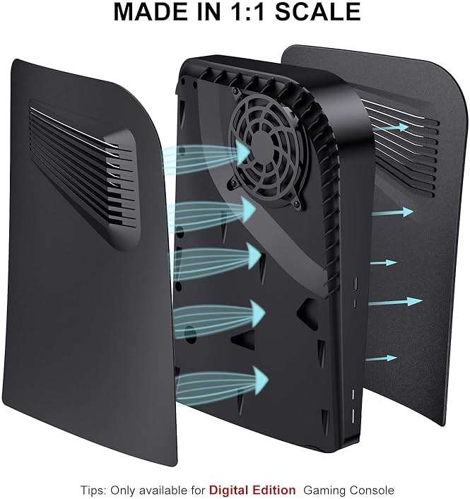 innoAura P5 Plates Cover Faceplates for 2020 Model P5 Digital Edition, Enhanced Cooling Vents & Dust Filter, Anti-Scratch Protective Case with Heat Dissipation Design (Black) - Image 5