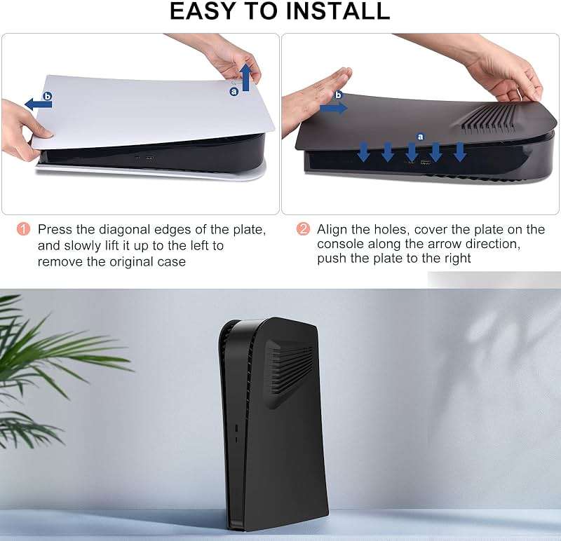 innoAura P5 Plates Cover Faceplates for 2020 Model P5 Digital Edition, Enhanced Cooling Vents & Dust Filter, Anti-Scratch Protective Case with Heat Dissipation Design (Black) - Image 6