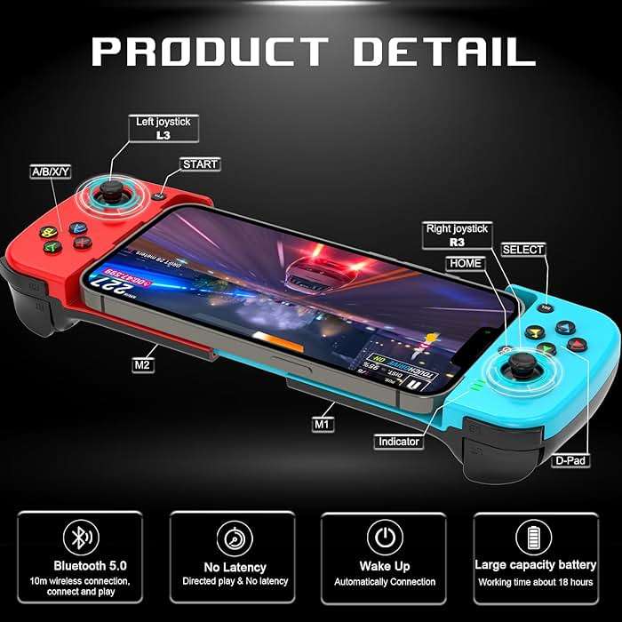 arVin Wireless Gamepad Controller for iPhone iOS Android PC with Back Button, Mobile Gaming Controller for iPhone 15/14/13/12/11, iPad, MacBook, Samsung Galaxy S23/S22/S21, TCL, Tablet, CODM, Genshin - Image 8